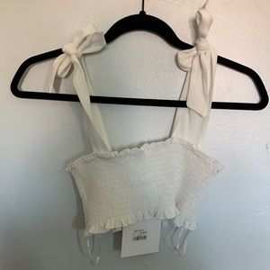 NWT White LF crop top